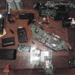 Komplett zerlegte Kamera